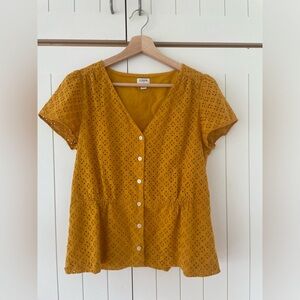 Jcrew mustard yellow button up top